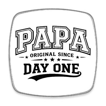 Dad College Statement in Vintage Lettering - Square fridge magnet - white - Front
