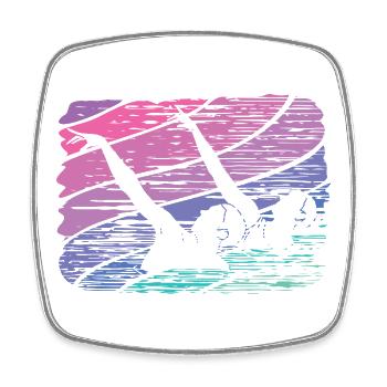 Artistic Swim Team Synchronschwimmen - Viereckiger Kühlschrankmagnet - Weiß - Vorne