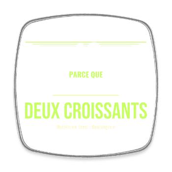 42 Ans: Deux Croissants Humour - Magnet carré - blanc - Devant
