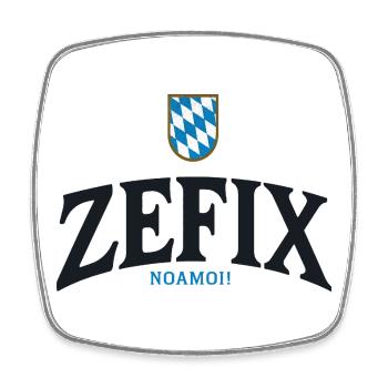 ZEFIX Bavarian Crest - Viereckiger Kühlschrankmagnet - Weiß - Vorne
