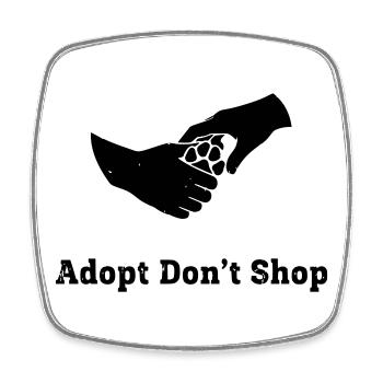 Adopt Dont Shop Paw Fist Check - Square fridge magnet - white - Front