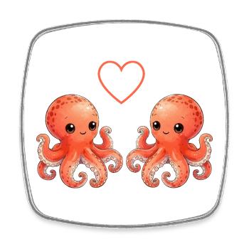 Octopus Love - Magnet carré - blanc - Devant