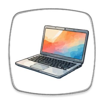 Lumina Laptop Prisma - Viereckiger Kühlschrankmagnet - Weiß - Vorne