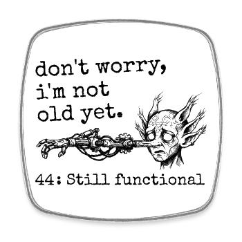 44e Anniversaire - Cadeau 44e anniversaire Humour  - Magnet carré - blanc - Devant