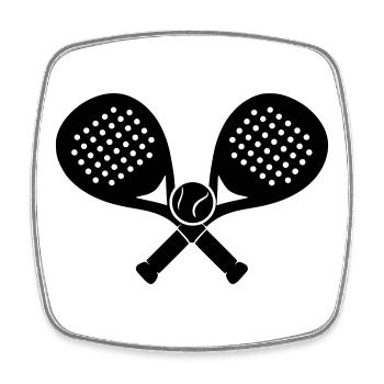 Padel_raquette_croises - Viereckiger Kühlschrankmagnet - Weiß - Vorne