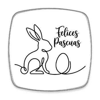 Felices Pascuas, Süßes Hasen Oster Shirt, hoodie - Viereckiger Kühlschrankmagnet - Weiß - Vorne
