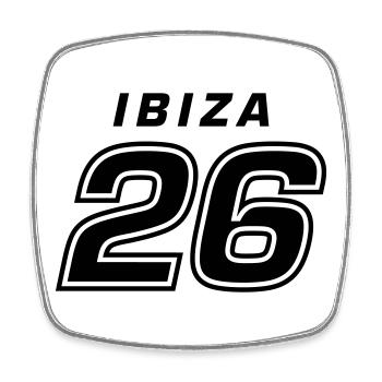 Ibiza 26 Trikot 2026 - Viereckiger Kühlschrankmagnet - Weiß - Vorne