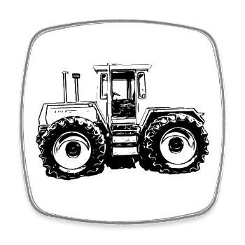 Rural Power Machine - Square fridge magnet - white - Front
