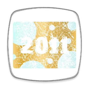 Number 2011 - Square fridge magnet - white - Front