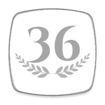 36 - Viereckiger Kühlschrankmagnet - Weiß - Vorne