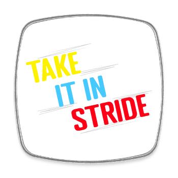 Running Run Take It In Stride Marathon Runner - Square fridge magnet - white - Front