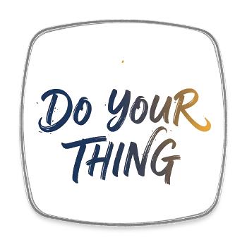 Do Your Thing Schriftzug Brush Lettering - Viereckiger Kühlschrankmagnet - Weiß - Vorne