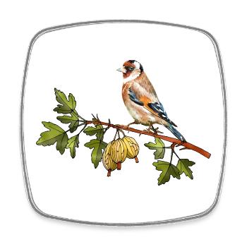 Bunter Vogel - Viereckiger Kühlschrankmagnet - Weiß - Vorne