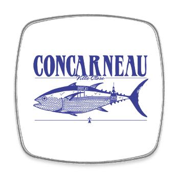 Concarneau Ville Close Thon - Magnet carré - blanc - Devant