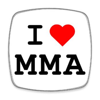 I love MMA  - Ich liebe MMA - Viereckiger Kühlschrankmagnet - Weiß - Vorne