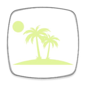 Palm Island au Cercle du Soleil - Magnet carré - blanc - Devant