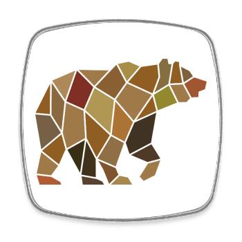 Geometric Bear from Mosaic Polygon - Square fridge magnet - white - Front