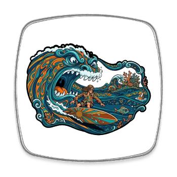 Wave Giant Surf Adventure - Square fridge magnet - white - Front