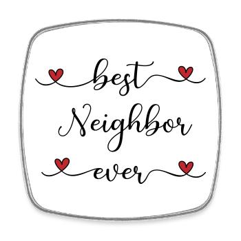 best neighbor - Square fridge magnet - white - Front