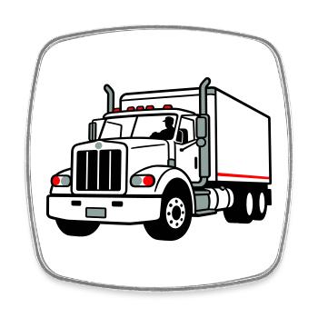Lkw - Viereckiger Kühlschrankmagnet - Weiß - Vorne