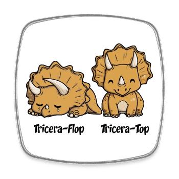 TRICERATOP TRICERAFLOP! - Lustiges Dinosaurierkind - Viereckiger Kühlschrankmagnet - Weiß - Vorne
