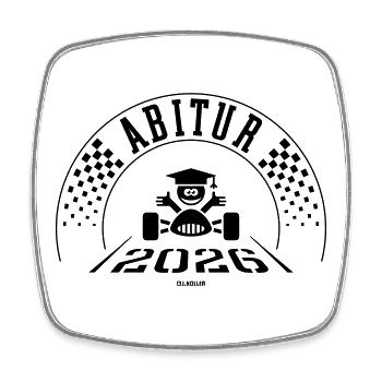 Abitur 2026 (Abiturient / Abi / Zieleinfahrt / B) - Viereckiger Kühlschrankmagnet - Weiß - Vorne