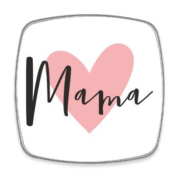 Mama mit Herz – Liebevolles Textdesign - Viereckiger Kühlschrankmagnet - Weiß - Vorne