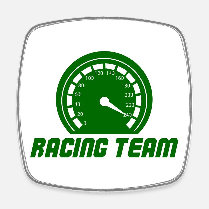 Graphismes du compteur de vitesse de l’équipe de course - Magnet carré - blanc