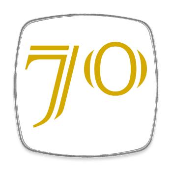 70. 70 YEARS. 70th ANNIVERSARY. 70 YEARS ANNIVERSARY. - Square fridge magnet - white - Front