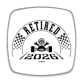 Retraité 2026 (Retraité / Retrait / Entrée à la retraite / Noir) - Magnet carré - blanc - Devant