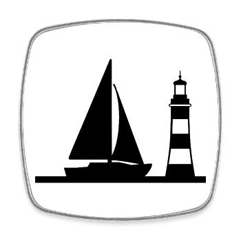 Voile - Magnet carré - blanc - Devant