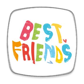 Best friends - Square fridge magnet - white - Front