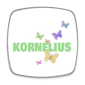 Cornelius with butterflies - Square fridge magnet - white - Front