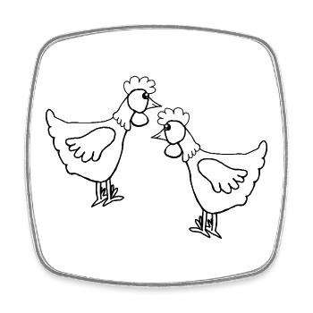 Henne Huhn Ostern Kinder - Viereckiger Kühlschrankmagnet - Weiß - Vorne