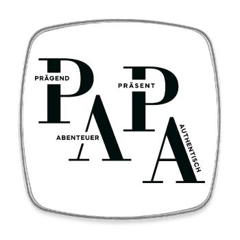 Gestaffeltes PAPA Design in Schwarz für helle Mode - Viereckiger Kühlschrankmagnet - Weiß - Vorne