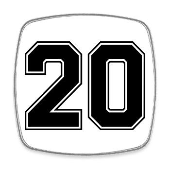 20 - Square fridge magnet - white - Front