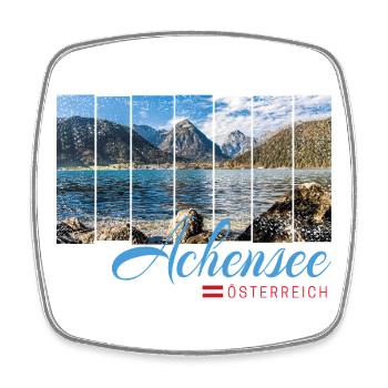 Achensee Tirol Retro Österreich Vintage Souvenir - Viereckiger Kühlschrankmagnet - Weiß - Vorne