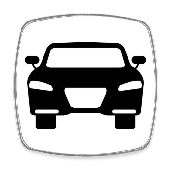 Auto - Viereckiger Kühlschrankmagnet - Weiß - Vorne
