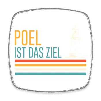 Ostsee Urlaub POEL IST DAS ZIEL Leuchtturm Lustig - Viereckiger Kühlschrankmagnet - Weiß - Vorne
