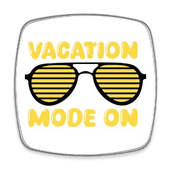 Vacation Mode On Retro - Square fridge magnet - white - Front