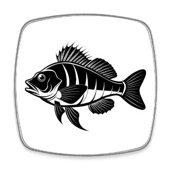Why Fish - Square fridge magnet - white - Front