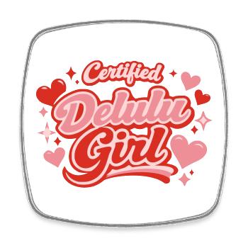 Zertifiziertes Delulu Girl Süßes Ästhetisches Design - Viereckiger Kühlschrankmagnet - Weiß - Vorne