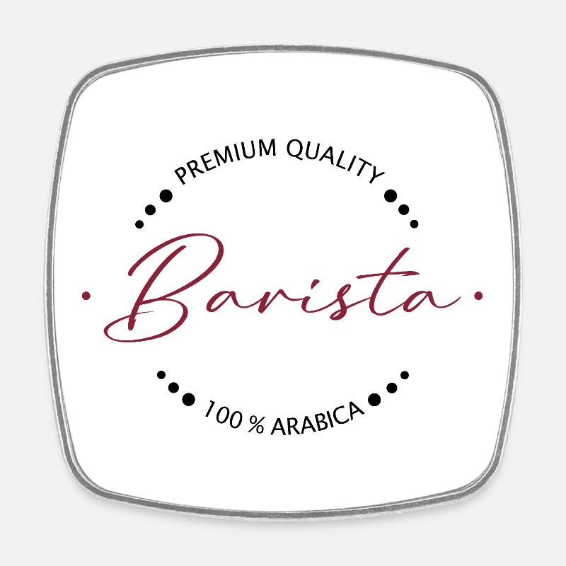 Café Barista - Magnet carré - blanc