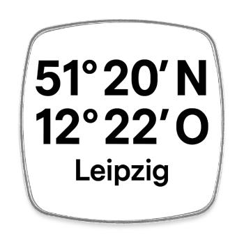Leipzig Koordinaten Druck - Viereckiger Kühlschrankmagnet - Weiß - Vorne