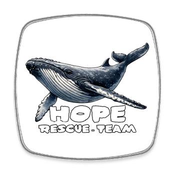 Hope Rescue Team Whale Baltic Sea - Square fridge magnet - white - Front