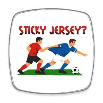 Sticky jersey, foul in football - Square fridge magnet - white - Front