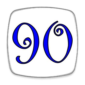 90. 90 YEARS. 90th ANNIVERSARY. 90 YEARS ANNIVERSARY. - Square fridge magnet - white - Front