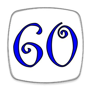 60. 60 YEARS. 60th ANNIVERSARY. 60TH BIRTHDAY. - Square fridge magnet - white - Front