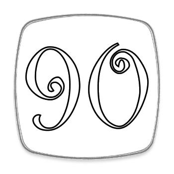 90. 90 YEARS. 90th ANNIVERSARY. 90 YEARS ANNIVERSARY. - Square fridge magnet - white - Front