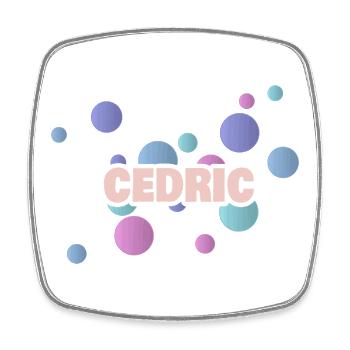 Vorname Cedric - Viereckiger Kühlschrankmagnet - Weiß - Vorne